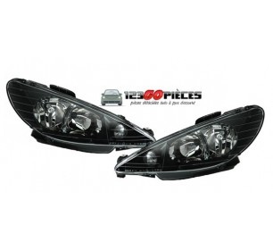Paire de Phares Avants (H7+H7 POUR H4) Peugeot 206 PHASE 1 LOOK PHASE 2  - GO14513